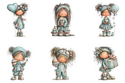 Whimsical Birthday Girl Clipart, an Illustration by CreationArt (Thumbnail 6 of 7)