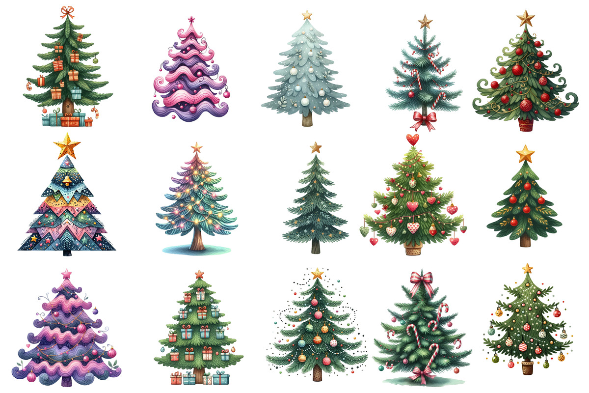Cute Doodle Christmas Tree Sublimati, an Illustration by Designworld (Photo 2 of 5)