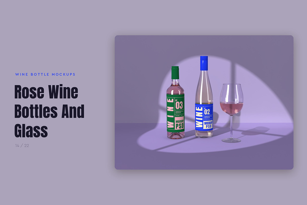Wine Bottle Mockup Pack, a Cups & Container Mockup by Motion-Box (Photo 15 of 24)
