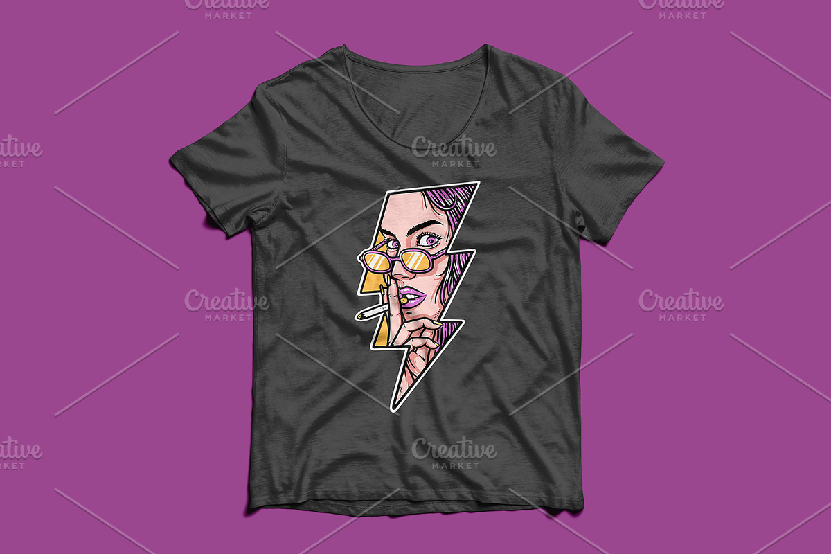 beautiful woman smoking, a Person Illustration by gunaonedesign (Photo 3 of 4)