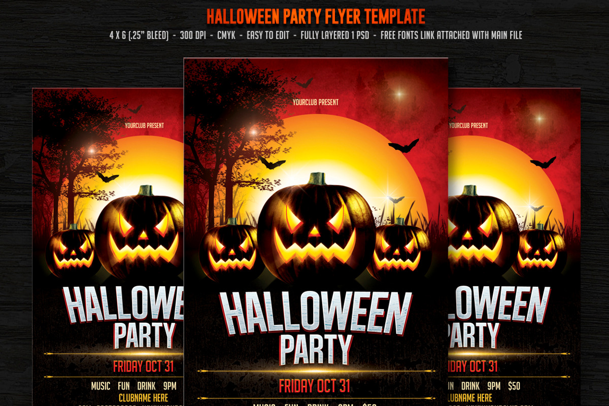 Halloween Party, a Flyer Template by DesignWorkz