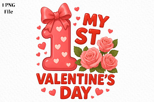 My First Valentine's Day Png, an Illustration by Canvas Craft