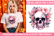Watercolor Pink Skull Clipart Bundle, an Object Illustration by Creative Arslan (Thumbnail 6 of 9)