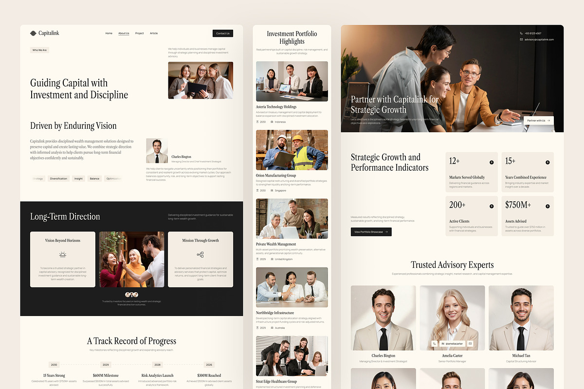 Investment Advisory Firm Website UI, an UI Kit Template by peterdraw (Photo 3 of 7)