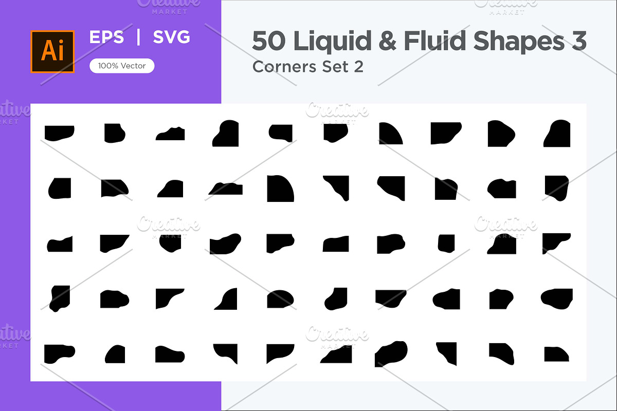 Fluid corner shape 50 Set V 2, an Object Graphic by shahsoft (Photo 1 of 3)