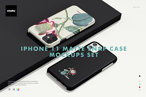 IPhone 11 Matte Snap Case Mockup Set