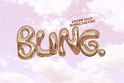 Bling - A Gold Balloon SVG Font, a Font by Nicky Laatz (Thumbnail 1 of 16)