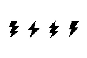 8 bit lightning bolt retro black, an Illustration by skripnikbb