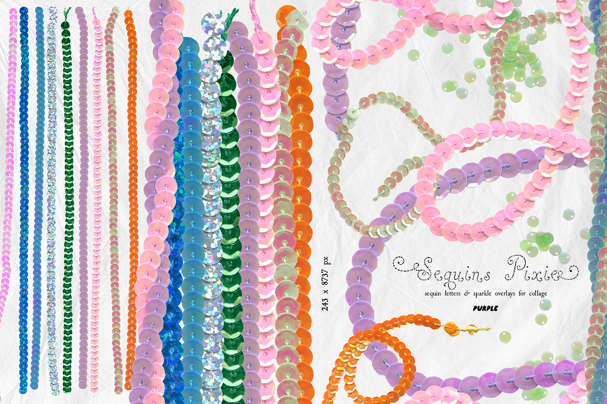 Sequins Pixie Collage Kit, an Object Graphic by Purple (Photo 4 of 14)