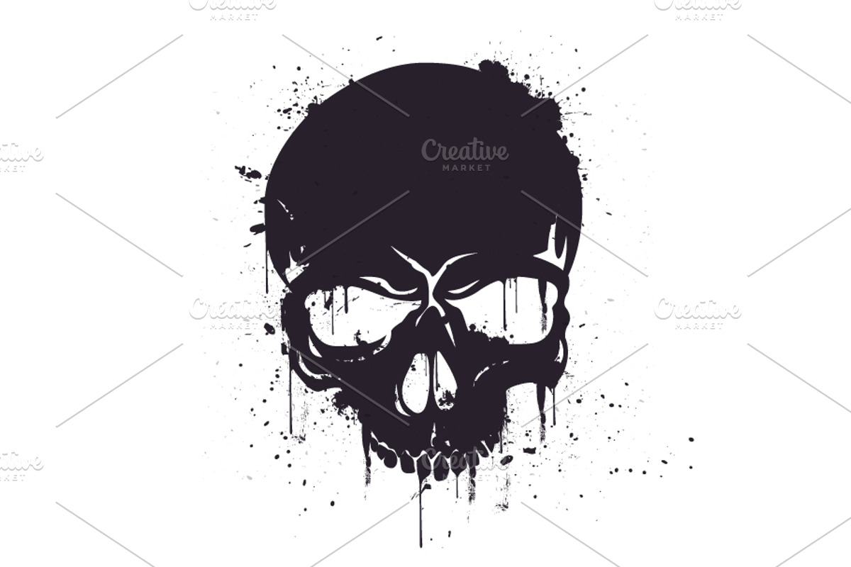 Hand Drawn Black Skull, a Person Illustration by Black White Mouse Design (Photo 1 of 3)