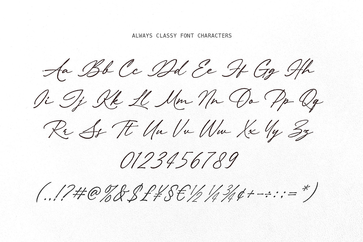 Always Classy – Elegant Handwritten, a Handwritten Font by Blankids Studio (Photo 9 of 9)