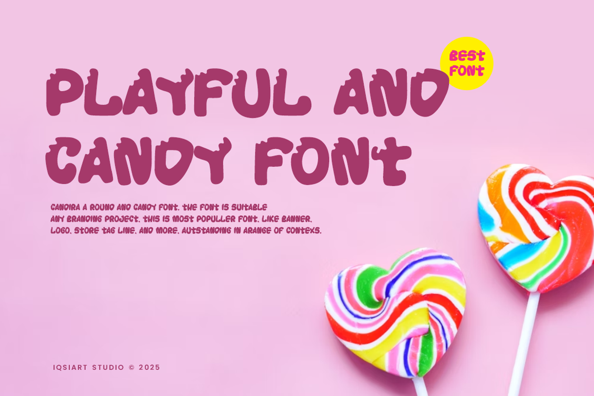Candira - Candy Font, a Sans Serif Font by Iqsiart Studio (Photo 3 of 10)