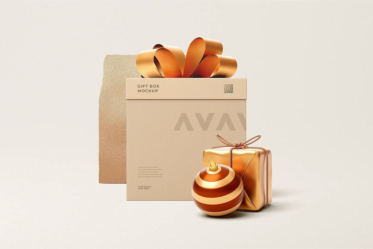 Gift Box Mockup, a Packaging Mockup by Xtrahive (Photo 2 of 3)