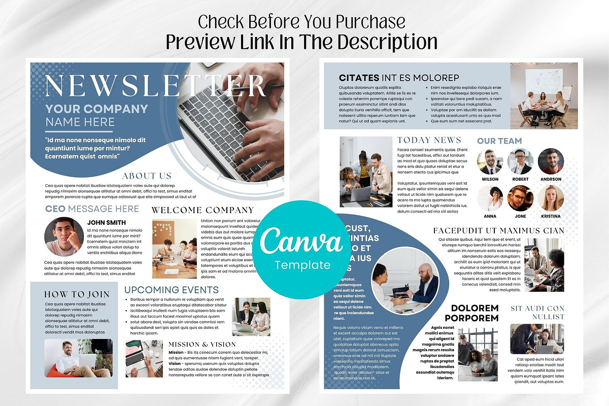 Canva Newsletter Template preview 2