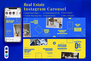 Real Estate Instagram Carousel, a Social Media Template by Attype
