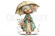 Summer Funny Grandma Clipart, an Illustration by Craft Nest (Thumbnail 10 of 12)