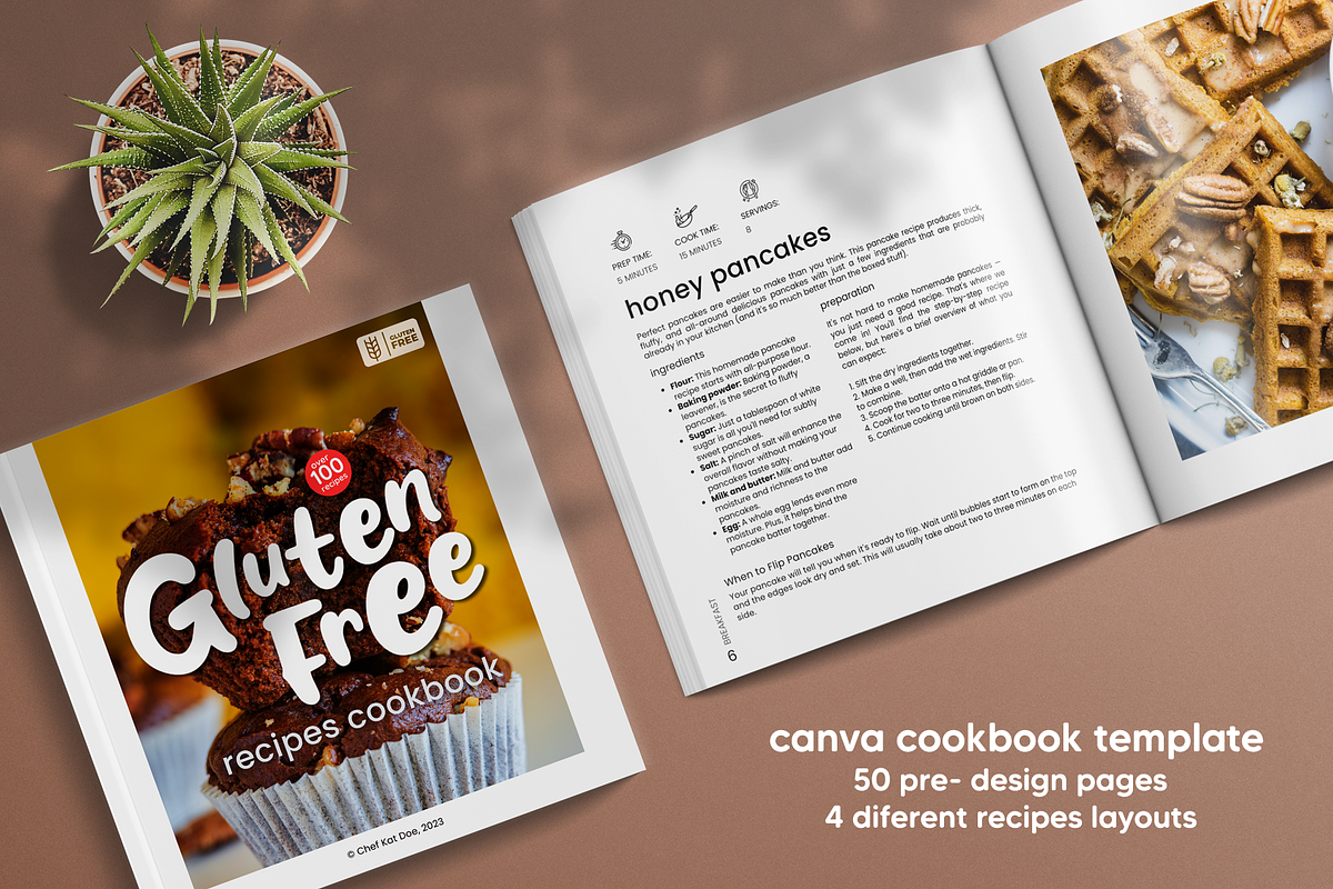 Canva Square Cookbook Template, a Magazine Template by DeLaGranSiete (Photo 1 of 7)