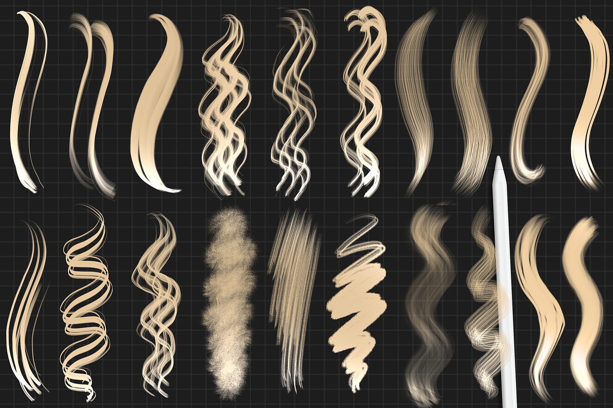 Procreate Hair Brushes, a Brush Add-On by LaurenceVArtiste (Photo 5 of 7)