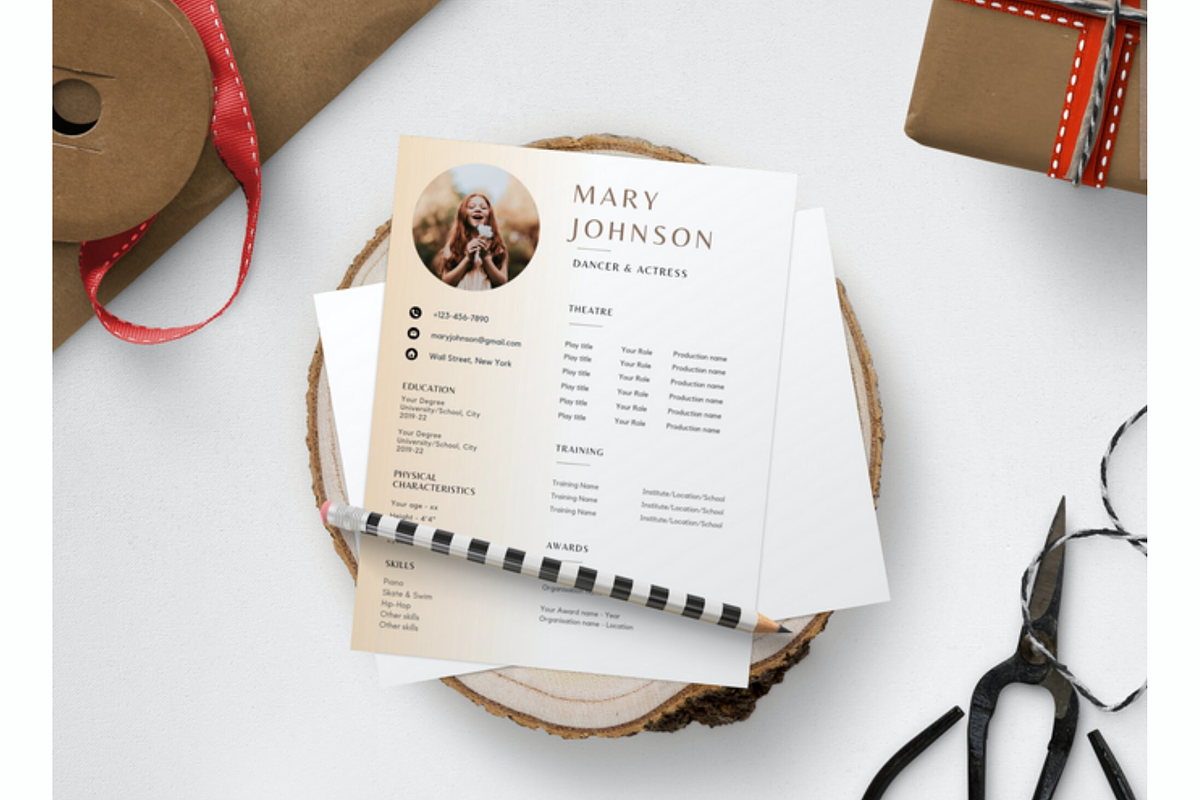 Child Actor Resume Template CANVA, a Resume Template by Climbwithelevator (Photo 4 of 8)