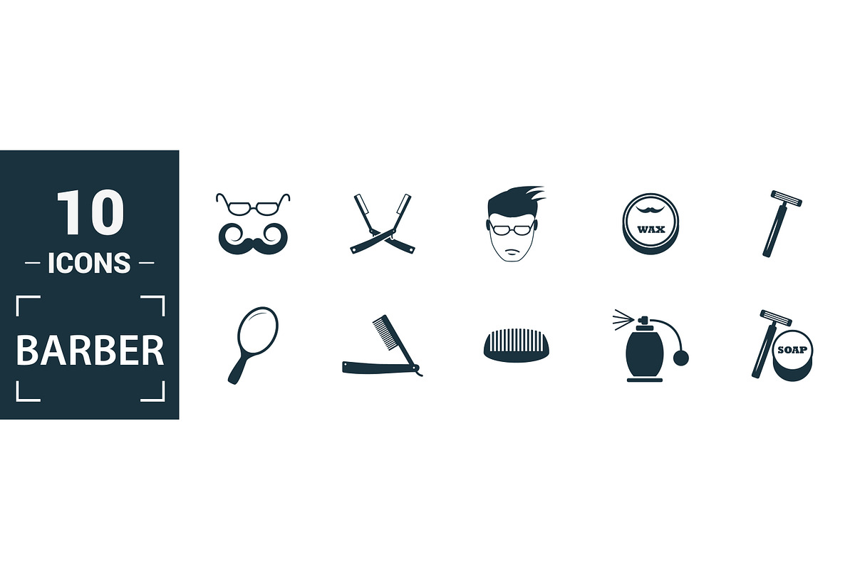 Barber Filled Icon Set, an Object Graphic by Aimagenarium@gmail.com (Photo 3 of 3)