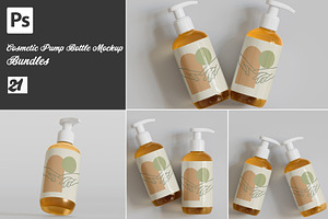 Bottle pump mockup bundles, a Cups & Container Mockup by Ambo Ampeng