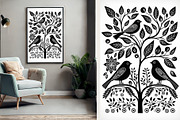 15 folk black bird wall art print, a Decorative Illustration by ARTOZEN DIGITAL (Thumbnail 5 of 12)