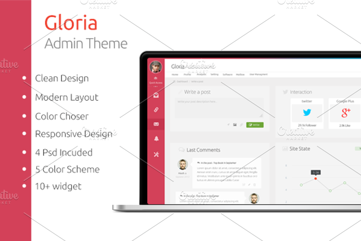 Gloria Admin Panel, a Bootstrap Template by Radian (Photo 1 of 5)