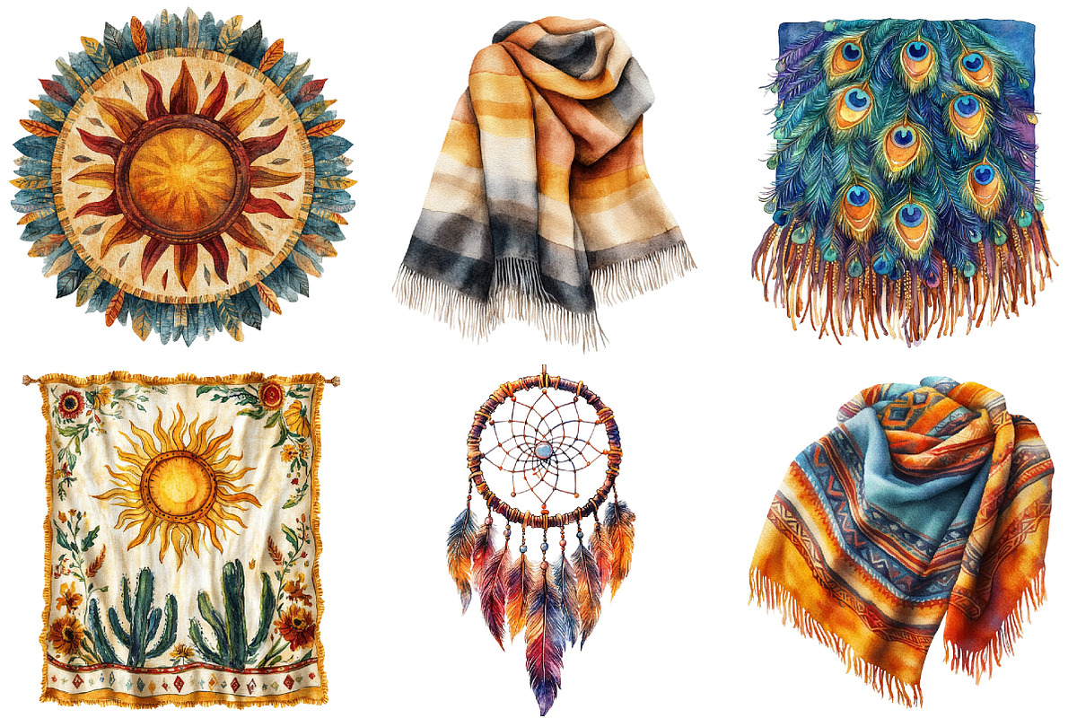Boho Style Tapestry & Blanket Bundle, an Illustration by Pixels.Craft (Photo 7 of 10)