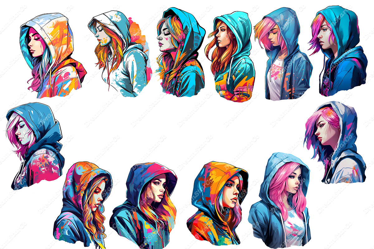 Hooded Girl clipart, an Object Graphic by DreamerStarCo (Photo 3 of 5)