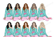 Joy Girls Clipart, a Person Illustration by GlamArtZhanna (Thumbnail 6 of 6)