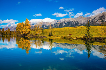 Clouds are reflected in the lake, a Nature Photo by kavram