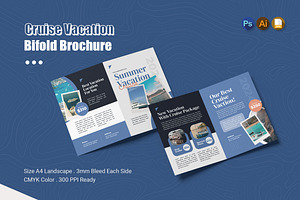 Cruise Vacation Bifold Brochure, a Brochure Template by Esensifiksi.studio