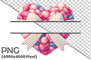 Faux Crochet Heart Split Monogram Bu, an Illustration by RobertsArt (Thumbnail 2 of 5)