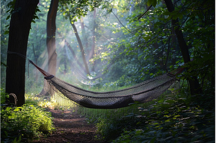 Serene Forest Hammock Bathed in, a Nature Photo by LaVika