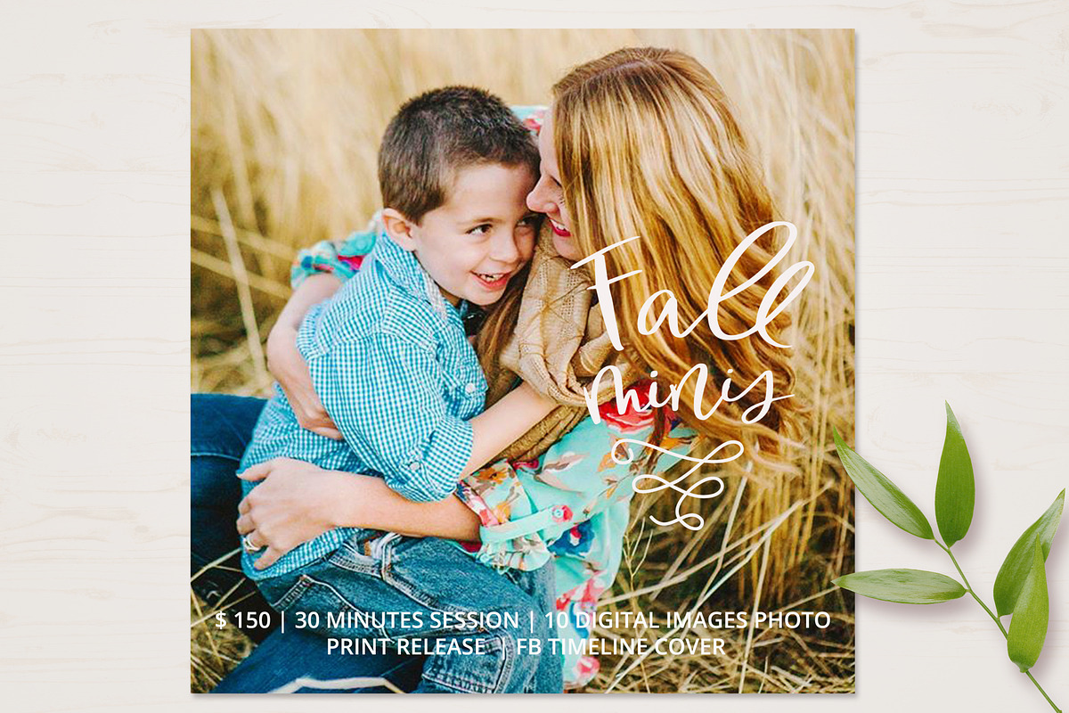 Fall Mini Session Template, a Marketing Template by TheSeventhDesire