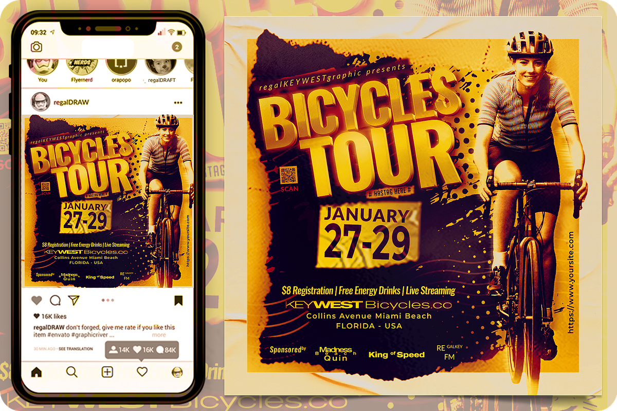 Bicycle Tour Flyer, a Flyer Template by regalDRAW