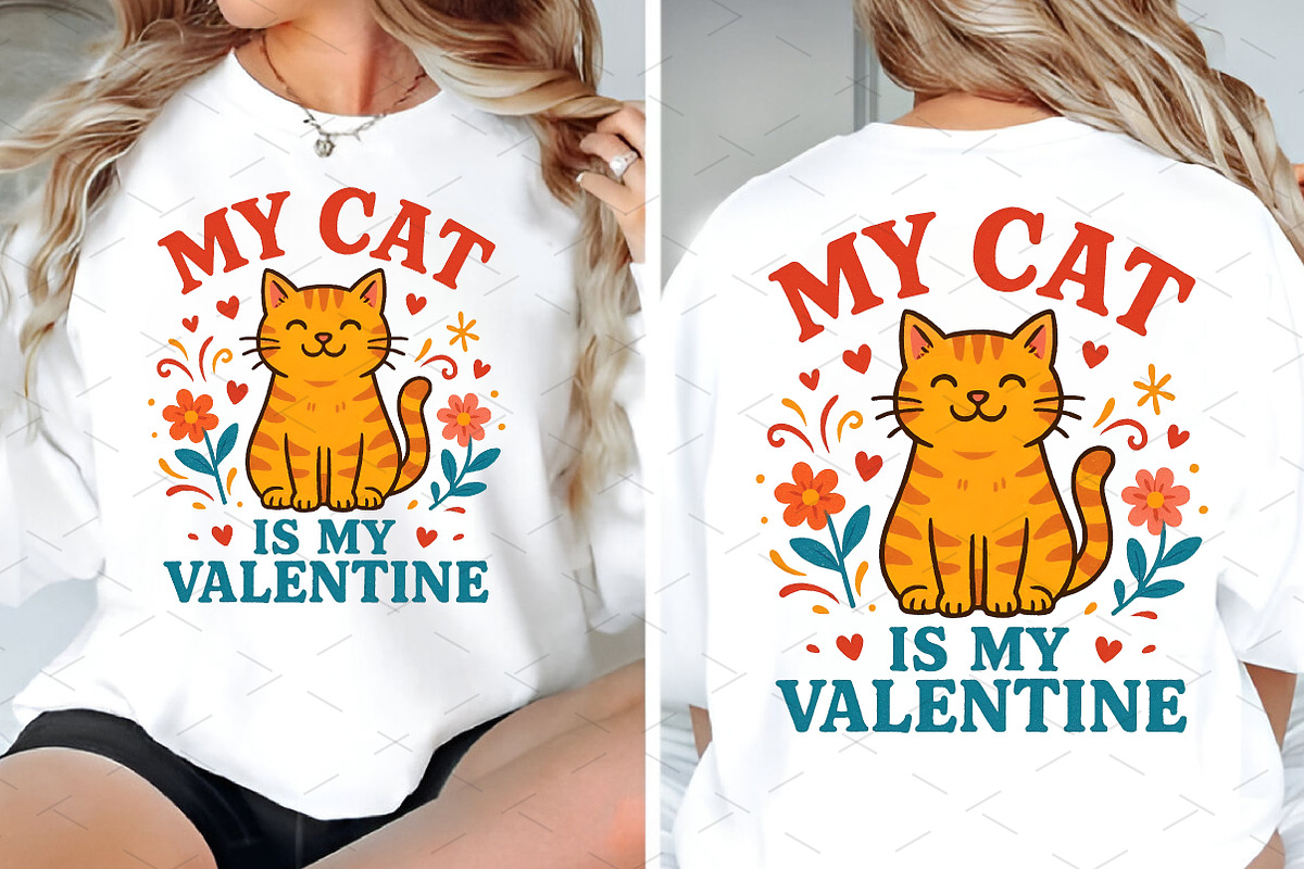 My Cat Is My Valentine PNG Design, an Illustration by Libby Wishes (Photo 6 of 6)