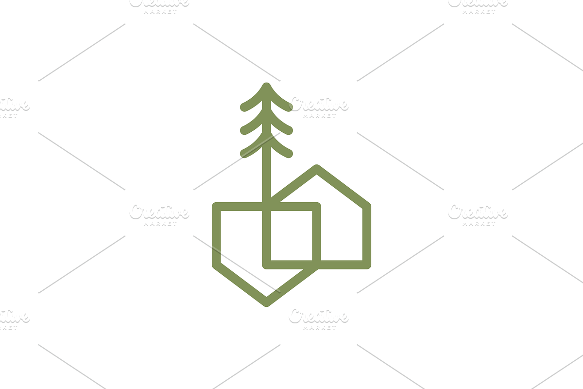 tiny house architecture line logo, a Branding & Logo Template by devastd