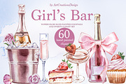 Hand Painted Girl's Bar Clipart, a Food Illustration by ArtCreationsDesign (Thumbnail 1 of 14)