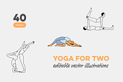 40 Partner Yoga Poses, a Person Illustration by pkahraman (Thumbnail 1 of 4)