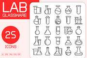 Science and Lab Tube and Flask Icons, an Outline Icon by Designfour (Thumbnail 1 of 7)