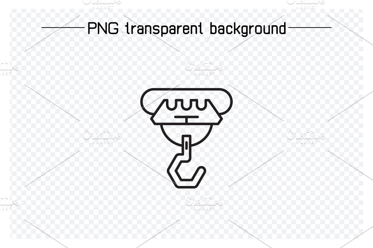 Crane Hook Winch Icons Illustration, an Outline Icon by Designfour (Photo 6 of 7)