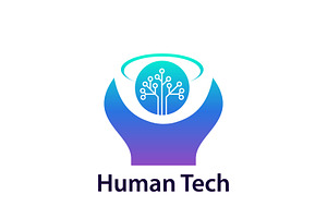 Human head logo. Human or technology, a Branding & Logo Template by Design Store