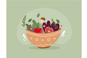 Vegan day background vector set, a Food Illustration by foxndeer (Thumbnail 2 of 4)