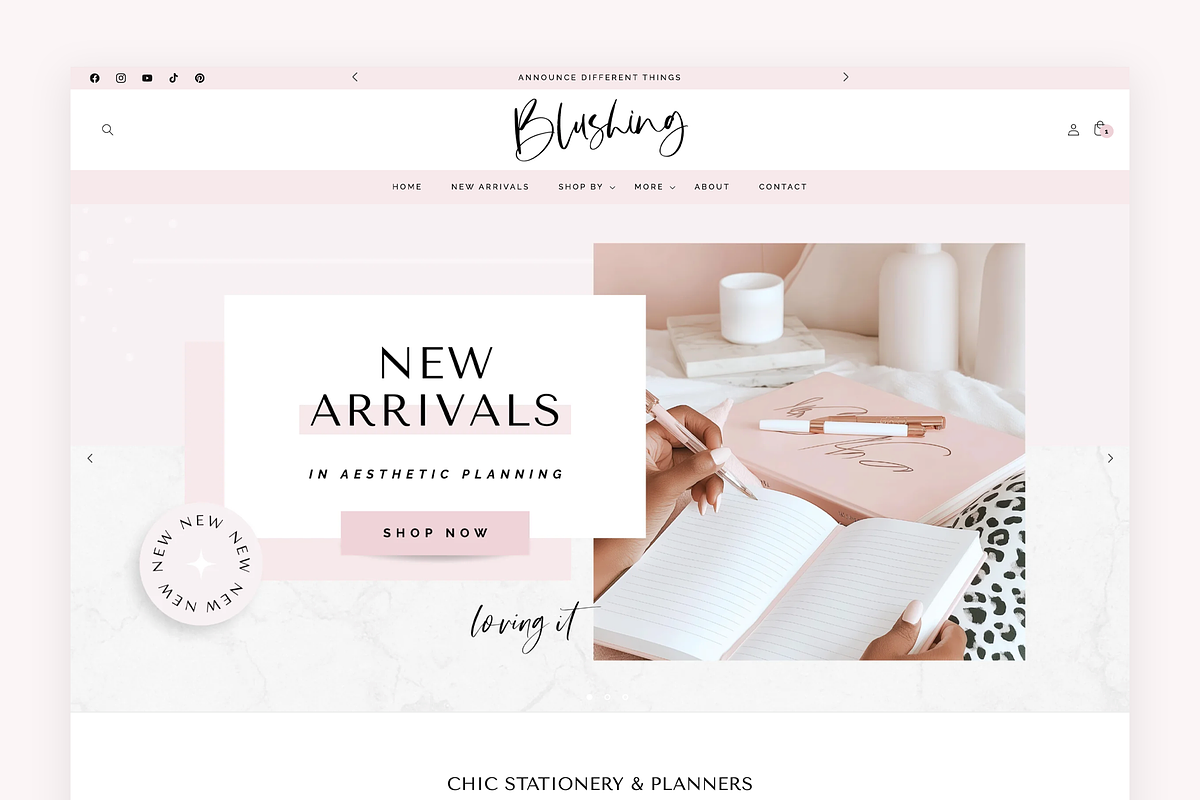 Pink Shopify Theme | Blush Marble, a Shopify Template by Design Pixie (Photo 2 of 11)
