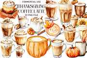 Thanksgiving Coffee Latte Sublimatio, an Illustration by Daily.Designs (Thumbnail 1 of 3)