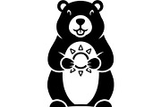 Cute Bear Silhouette Vector Bundle, a Person Illustration by Designer_Momina (Thumbnail 27 of 31)