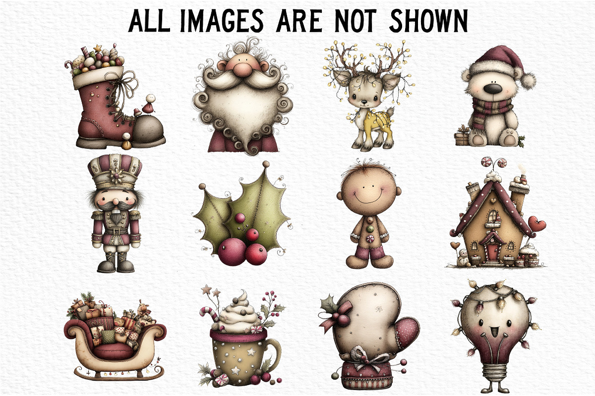 Quirky Holiday Christmas Clipart, an Illustration by Craft Nest (Photo 5 of 6)