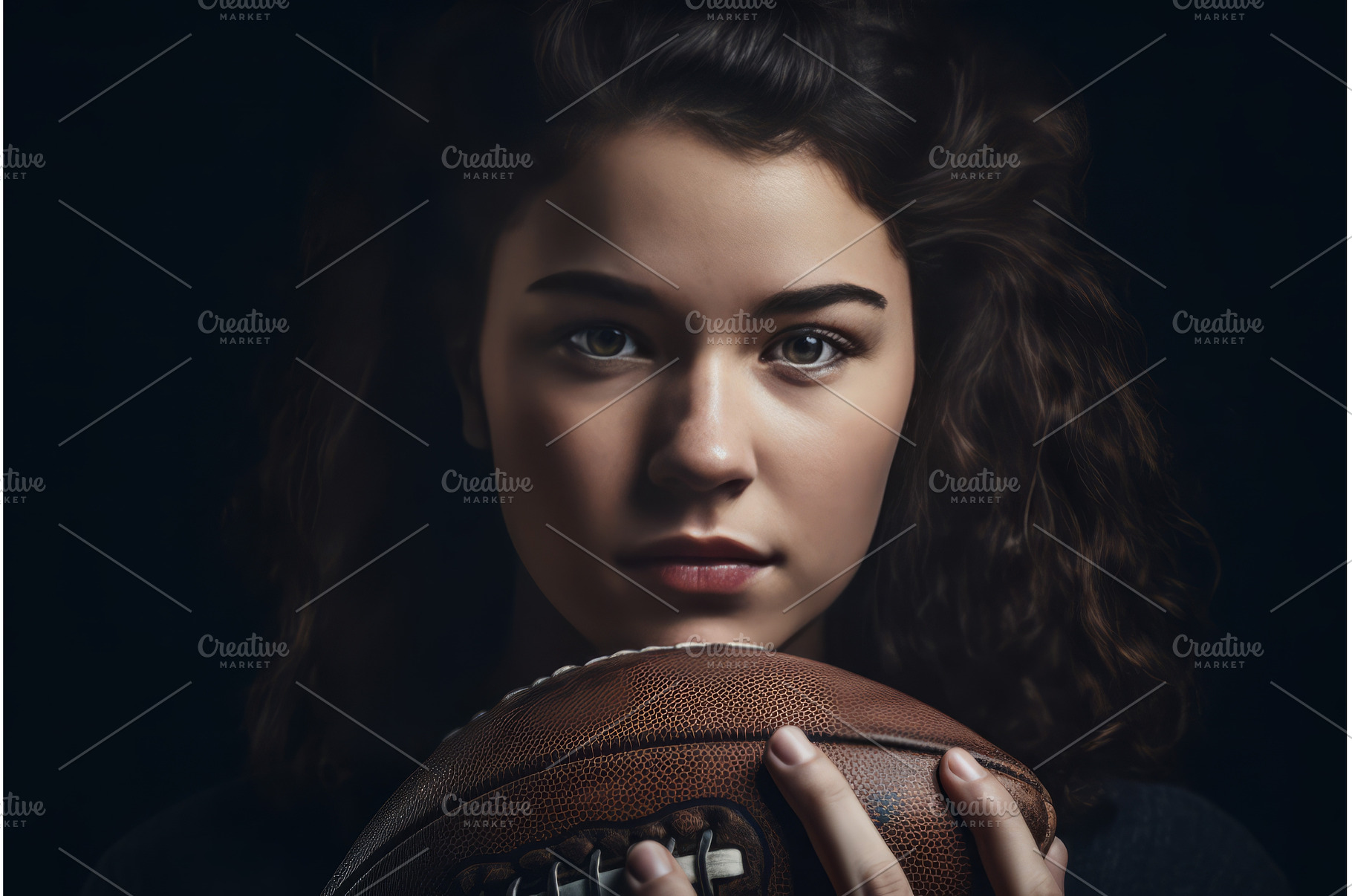 Rugby ball woman. Generate Ai, a Sports & Recreation Photo by Ylivdesign