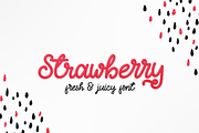 Strawberry - Fresh & Juicy Script, a Script Font by Junik Studio (Thumbnail 1 of 6)